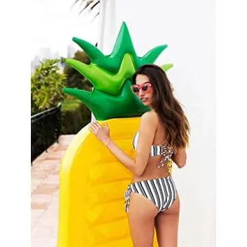 Inflatable Pool Floats for Kids and Adults, Large Water Inflatable Pineapple Pool Float for Swimming Pool