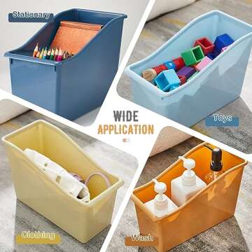 Geetery 12 Pcs Book Bins - Colorful Classroom Organizers