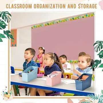 Geetery 12 Pcs Book Bins - Colorful Classroom Organizers