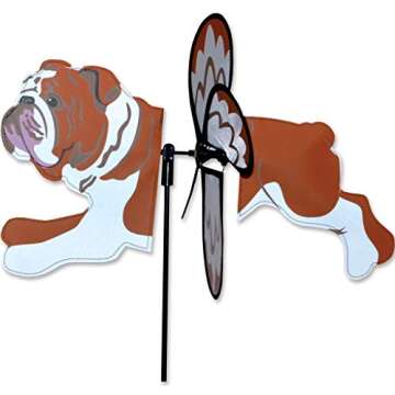Premier Kites English Bulldog Wind Spinner for Gardens