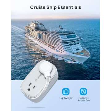 TROND Flat Plug Power Strip: 3.3ft Wrapped Short Extension Cord with 4 Outlets, 4 USB Ports, Small Charging Station, Travel Home Office Cruise Ship Dorm Room Essentials, Gray