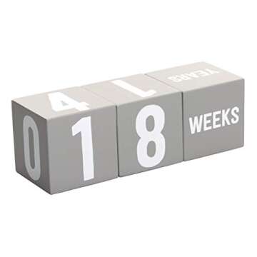 Little Pear Baby Keepsake Milestone Blocks, Growth Marker Blocks, Baby Age Photo Prop, Gray & White, Wooden