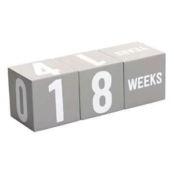 Little Pear Baby Keepsake Milestone Blocks, Growth Marker Blocks, Baby Age Photo Prop, Gray & White, Wooden
