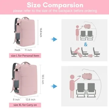 Taygeer Travel Backpack for Women in Pink 15.6"