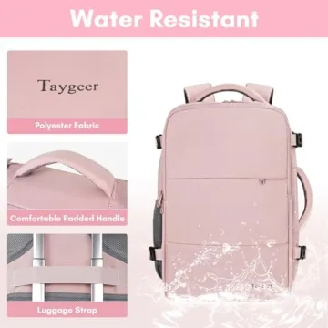 Taygeer Travel Backpack for Women in Pink 15.6"