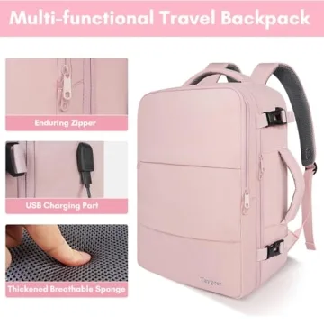 Taygeer Travel Backpack for Women in Pink 15.6"