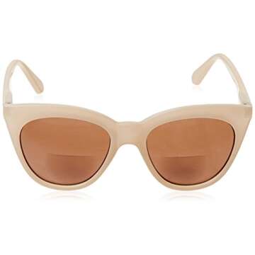 Stylish Peepers by PeeperSpecs Mimosa Sunglasses in Tan - Bifocal 50 US