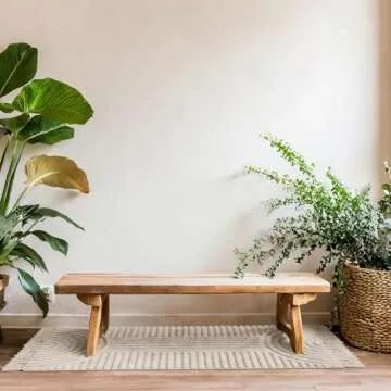 KIBAGA Boho Bathroom Rug with Tassels - Soft, Washable, Non-Slip Cotton Mat - Perfect 2x4.3 ft. Size to Enhance Modern Home Decor