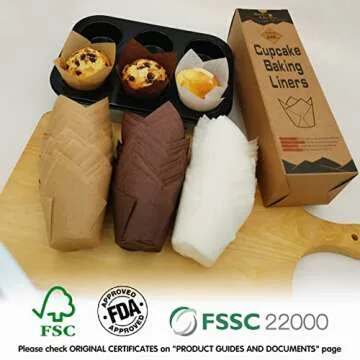 Bake Choice 200 pcs Tulip Cupcake Liners for Baking Cups