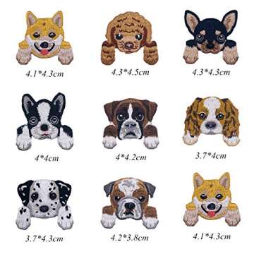 Woohome 20 PCS Dog Iron On Patches Sew On Patches DIY Decoration or Repair, Embroidered Appliques for Clothing Backpacks Jeans T-Shirt Caps Shoes