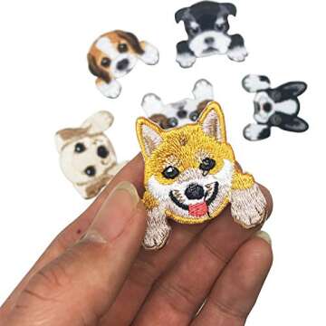 Woohome 20 PCS Dog Iron On Patches Sew On Patches DIY Decoration or Repair, Embroidered Appliques for Clothing Backpacks Jeans T-Shirt Caps Shoes
