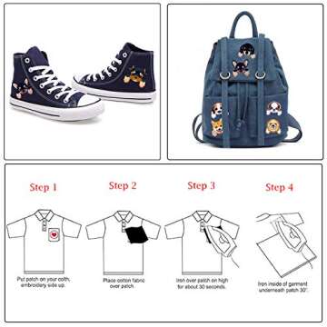 Woohome 20 PCS Dog Iron On Patches Sew On Patches DIY Decoration or Repair, Embroidered Appliques for Clothing Backpacks Jeans T-Shirt Caps Shoes