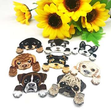 Woohome 20 PCS Dog Iron On Patches Sew On Patches DIY Decoration or Repair, Embroidered Appliques for Clothing Backpacks Jeans T-Shirt Caps Shoes