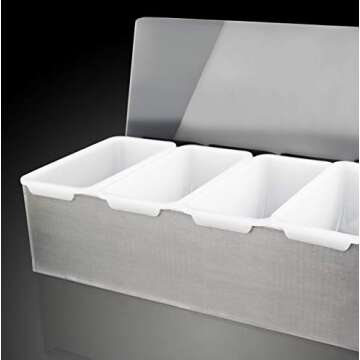 New Star Foodservice 48049 Stainless Steel Condiment Dispenser with 6 Compartments (NO ICE TRAY INCLUDED)