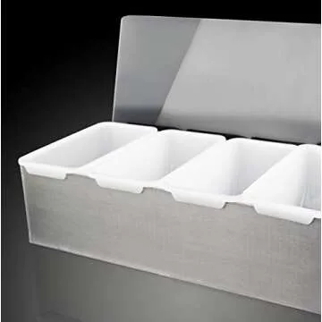 New Star Foodservice 48049 Stainless Steel Condiment Dispenser with 6 Compartments (NO ICE TRAY INCLUDED)