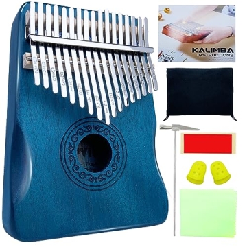 YEPVIE Kalimba Instrument, Professional 17 Key Kalimba Thumb Piano with Learning Tools, Unique Finge...