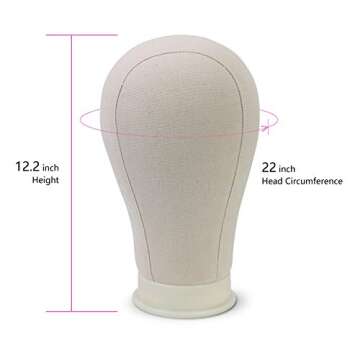 Eerya 21-24 Inch Canvas Block Head Set for Wig Display Making and Styling