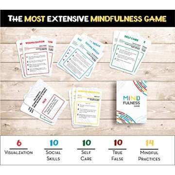 Mindfulness Therapy Game: Teaches Social Skills, Self Care & More for Kids, Teens & Adults. 50 Cards