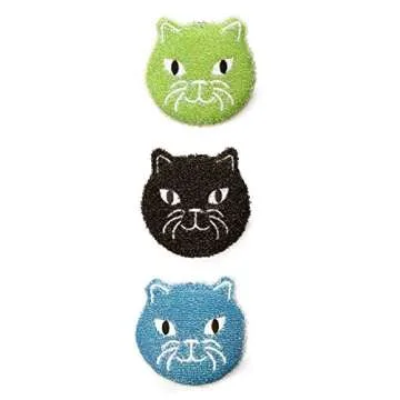 Kikkerland Cat Scrub Sponges - Cute & Effective Cleaning