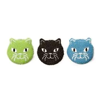 Kikkerland Cat Scrub Sponges - Cute & Effective Cleaning
