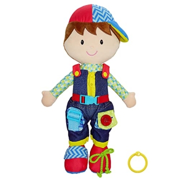 June Garden 15.5" Dressy Friends Lucas - Educational Stuffed Plush Doll for Kids and Toddlers 2 Year...