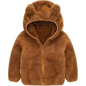 Aricy Baby Boy Girls Fleece Jackets Toddler Warm Fleece Outerwear Winter Coat Toddler Fur Jacket Zip...