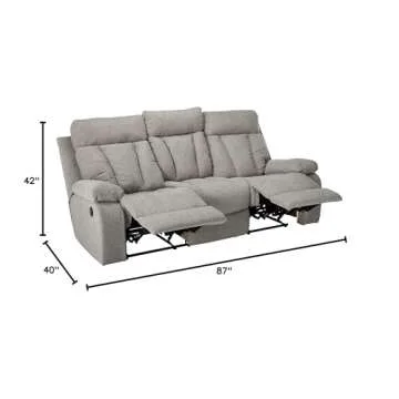 Signature Design by Ashley Mitchiner Reclining Sofa with Drop Down Table, Gray