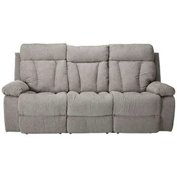 Signature Design by Ashley Mitchiner Reclining Sofa with Drop Down Table, Gray