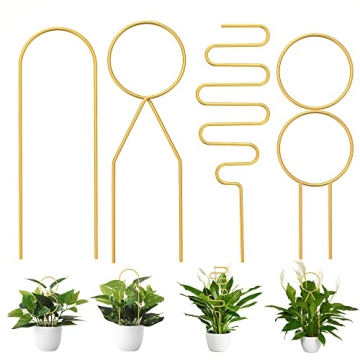Stylish Gold Trellis for Plant Support Indoor Plants