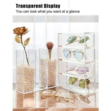 Longjet Clear Acrylic Multi-Drawer Sunglasses Organizer