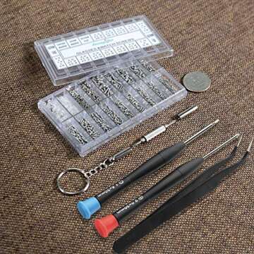bayite Eyeglass Repair Kit Sunglass Glasses Repair Kit with Screws Assorted Tweezers Screwdriver Nut...