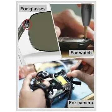 bayite Eyeglass Repair Kit Sunglass Glasses Repair Kit with Screws Assorted Tweezers Screwdriver Nuts Stainless Steel Screws Tool for Watch 1000Pcs