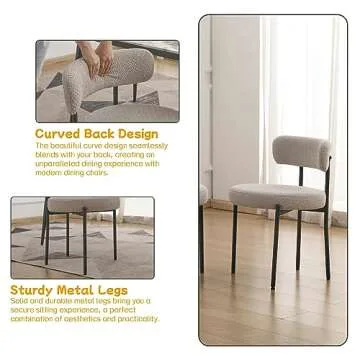 Stylish EDWELL Boucle Dining Chairs Set of 2 for Comfort