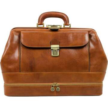 Vintage Time Resistance Leather Doctor Bag - Classic Medical Briefcase