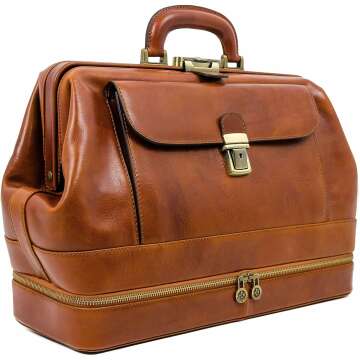 Vintage Leather Doctor Bag - Classic Style Briefcase