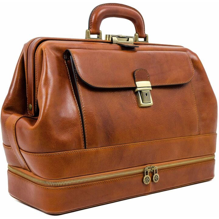 Vintage Leather Doctor Bag - Classic Style Briefcase