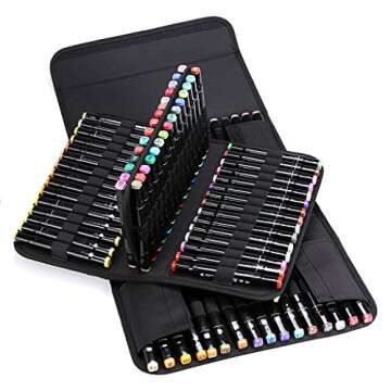 Portable BTSKY 120 Slots Marker Case & Lipstick Organizer