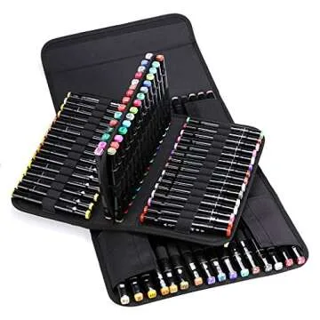 Portable BTSKY 120 Slots Marker Case & Lipstick Organizer