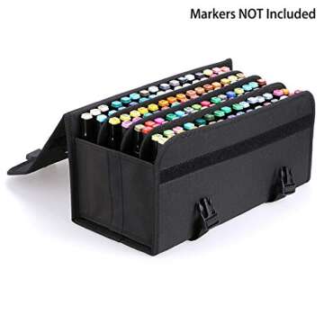 Portable BTSKY 120 Slots Marker Case & Lipstick Organizer