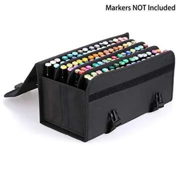 Portable BTSKY 120 Slots Marker Case & Lipstick Organizer
