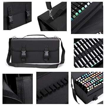 Portable BTSKY 120 Slots Marker Case & Lipstick Organizer