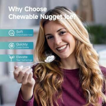 EUHOMY Nugget Ice Maker - Fast, Portable & Self-Cleaning
