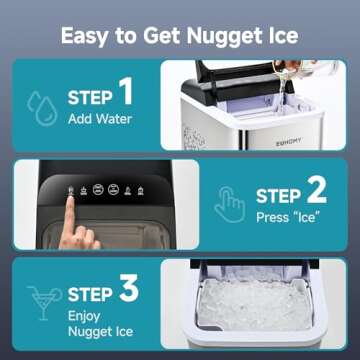 EUHOMY Nugget Ice Maker - Fast, Portable & Self-Cleaning