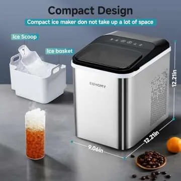 EUHOMY Nugget Ice Maker - Fast, Portable & Self-Cleaning