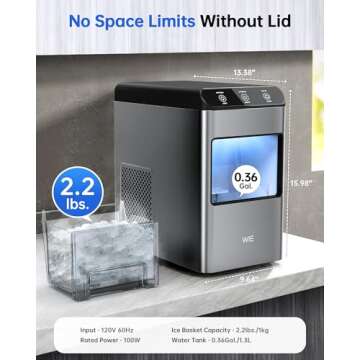 WIE Nugget Ice Maker Produces 37 lbs Daily for Any Occasion