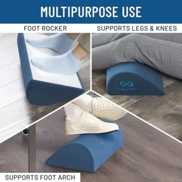 Foot Rest for Under Desk at Work - Memory Foam Office Foot Stool & Under Desk Footrest Leg Elevation Pillow for Gaming & Home Office, Supports Posture