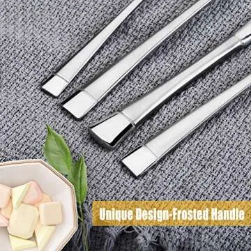 HOBO 24 Piece Flatware Set, Dinnerware Set Service for 6, Kitchen Utensil Set with Knife, Fork, Spoon, Teaspoon, Use for Home, Kitchen with Wooden Gift Box (Silver)