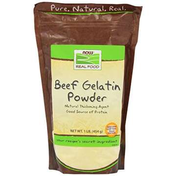 Now Foods Beef Gelatin Natural Powder 1 lb (Pack of 2) - Premium Quality Gelatin