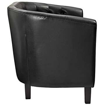 Chic Contemporary Loveseat in Black Faux Leather