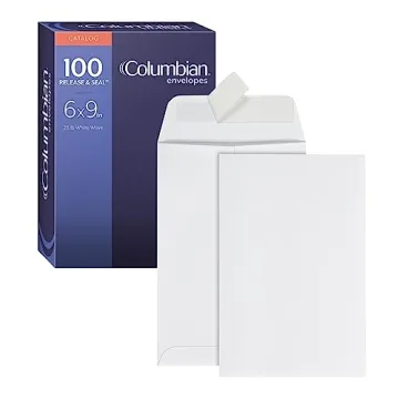 Columbian Catalog Envelopes 6 x 9 Self-Seal (100 Pack) - Heavyweight 28 lb White Wove